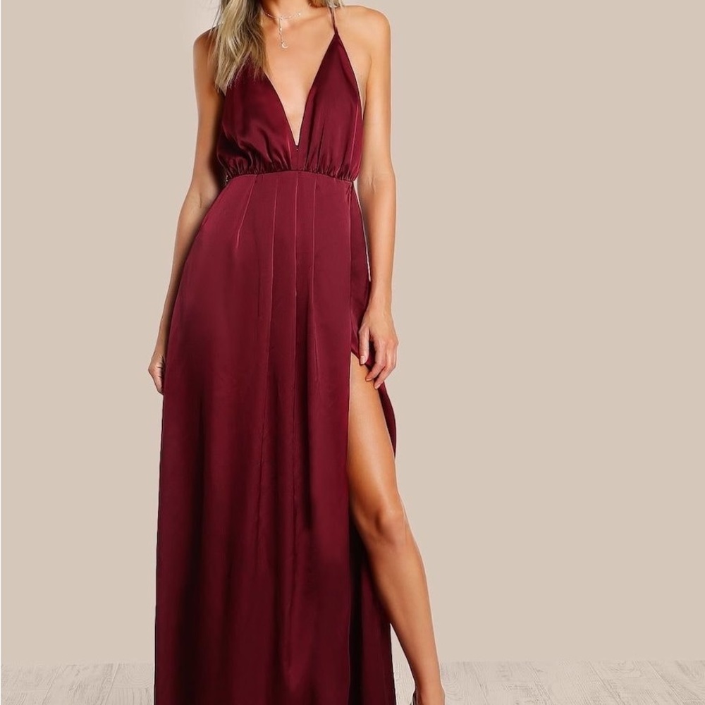 Satin Tieback Backless Gown light